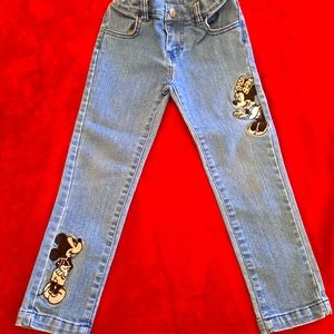 Girls 4T Disney Embroidered Blue Jeans